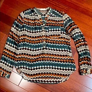 Long Sleeve Button-down Blouse